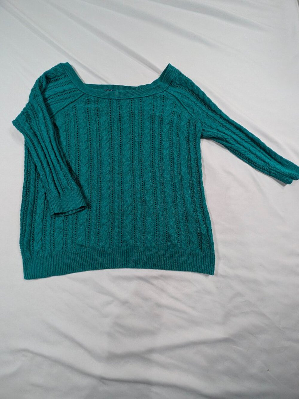 🧶 American Eagle Soft Green Cable Knit Cozy Sweater S 🌿
